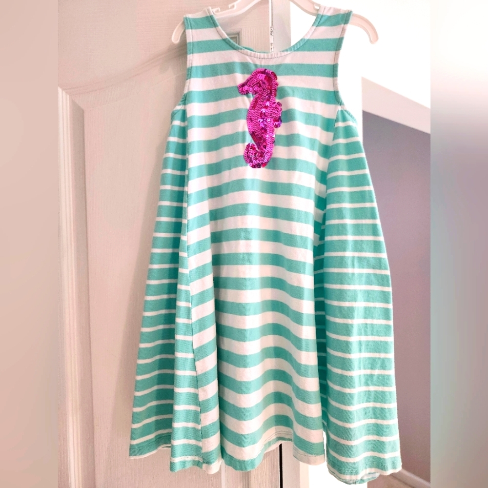 Tommy Bahama Striped Dress with Pink Seahorse